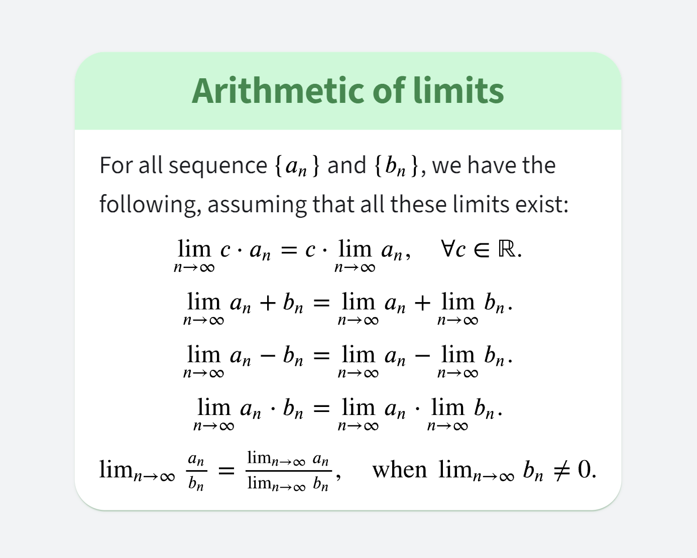 Aritmetika limit